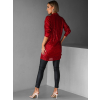 Červené flitrované košeľové šaty LEXURY na gombíky