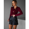 Vínové elegantní triko ODETA s průstřihy (Veľkosť ONESIZE)