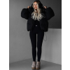 Černá zimní oversize puffy bunda LENUEL (Veľkosť M/L)