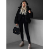 Černá zimní oversize puffy bunda LENUEL (Veľkosť M/L)