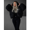 Černá zimní oversize puffy bunda LENUEL (Veľkosť M/L)