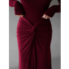 Bordo elegantní dlouhá sukně VEETI s řasením (Veľkosť ONESIZE)