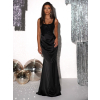 Čierne dlhé elegantné plesové šaty NADIA