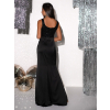 Čierne dlhé elegantné plesové šaty NADIA