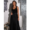 Čierne dlhé flitrované plesové šaty SAANA