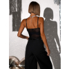 Černé elegantní třpytivé body PRSOLA s výstřihem (Veľkosť M/L)