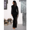 Čierne trblietavé zoštíhľujúce elegantné šaty ALKMINI