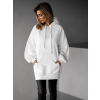 Biela oversize dlhá mikina CRUZY s kapucňou