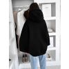 Černá oversize maxi mikina PYRRHA s kapucí (Veľkosť ONESIZE)