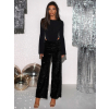 Čierne trblietavé široké flitrované nohavice ATHINA
