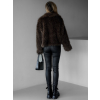 Hnědý kožešinový faux fur kabátek PESHA (Veľkosť M/L)