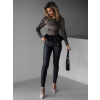 Leopardí elegantní top ALLESSIA s volánem (Veľkosť M/L)