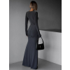 Šedá elegantná dlhá maxi sukňa VEETI