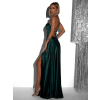 Smaragdové dlhé večerné šaty CELLINES