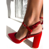 Červené elegantné topánky na podpätku FEIRGE