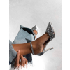Stříbrné společenské boty na podpatku DIANA s kamínky (Veľkosť 36)