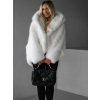 Bílý faux fur kožešinový kabátek kožich XADEN (Veľkosť ONESIZE)