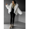 Bílý faux fur kožešinový kabátek kožich XADEN (Veľkosť ONESIZE)