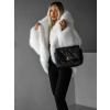 Bílý faux fur kožešinový kabátek kožich XADEN (Veľkosť ONESIZE)
