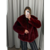 Bordó faux fur kožešinový kabátek kožich BAIDE (Veľkosť ONESIZE)