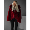 Bordó faux fur kožušinový kabátik kožuch XADEN