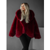 Bordó faux fur kožušinový kabátik kožuch XADEN