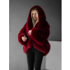 Bordó faux fur kožušinový kabátik kožuch XADEN