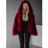 Bordó faux fur kožušinový kabátik kožuch XADEN