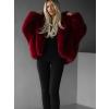 Bordó faux fur kožušinový kabátik kožuch XADEN