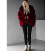 Bordó faux fur kožušinový kabátik kožuch XADEN