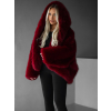 Bordó faux fur kožušinový kabátik kožuch XADEN