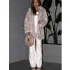 Béžový faux fur kožešinový kabát CAMTU (Veľkosť M/L)
