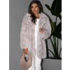 Béžový faux fur kožešinový kabát CAMTU (Veľkosť M/L)