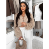 Béžový faux fur krátky kožušinový kabátik TUYEN