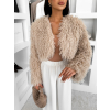 Béžový faux fur krátky kožušinový kabátik TUYEN