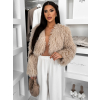 Béžový faux fur krátky kožušinový kabátik TUYEN