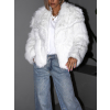 Bílý faux fur kožešinový kabátek DUYAH (Veľkosť ONESIZE)