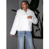 Biely faux fur kožušinový kabátik DUYAH
