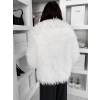 Biely faux fur kožušinový kabátik HIENO