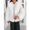 Biely faux fur kožušinový kabátik HIENO