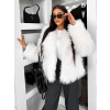 Biely faux fur kožušinový kabátik HIENO