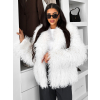 Biely faux fur kožušinový kabátik HIENO