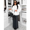 Biely faux fur kožušinový kabátik HIENO