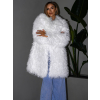 Bílý faux fur kožešinový kabátek KORTNY (Veľkosť ONESIZE)
