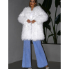 Bílý faux fur kožešinový kabátek KORTNY (Veľkosť ONESIZE)
