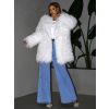 Bílý faux fur kožešinový kabátek KORTNY (Veľkosť ONESIZE)