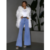 Bílý faux fur kožešinový kabátek KORTNY (Veľkosť ONESIZE)
