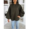Khaki oversize mikina PYRRHA s kapucí (Veľkosť ONESIZE)