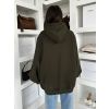 Khaki oversize mikina PYRRHA s kapucí (Veľkosť ONESIZE)
