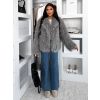 Šedý faux fur kožešinový kabátek HIENO (Veľkosť ONESIZE)